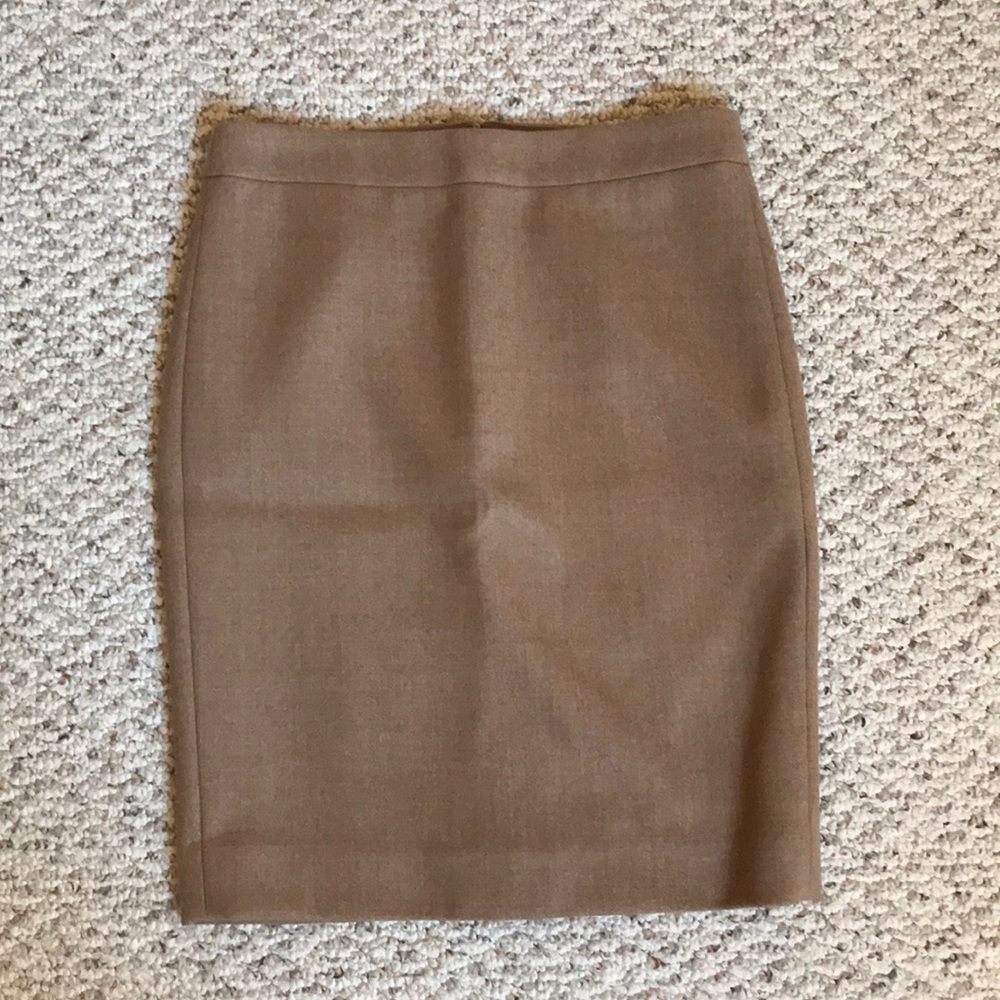 Jcrew No. 2 double serge wool camel pencil skirt